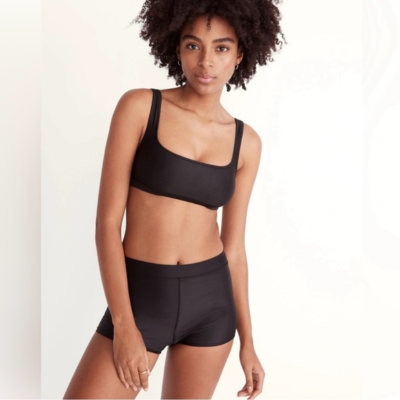 Madewell Other - NWT Madewell Second Wave Balconette Bikini Swim Top XXL Black Square Neck Sporty